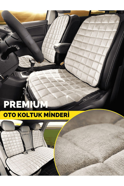 Juego de cojines y fundas de asiento ortopédicos con bolsillos para coche – Ajuste perfecto, color beige, diseño cómodo