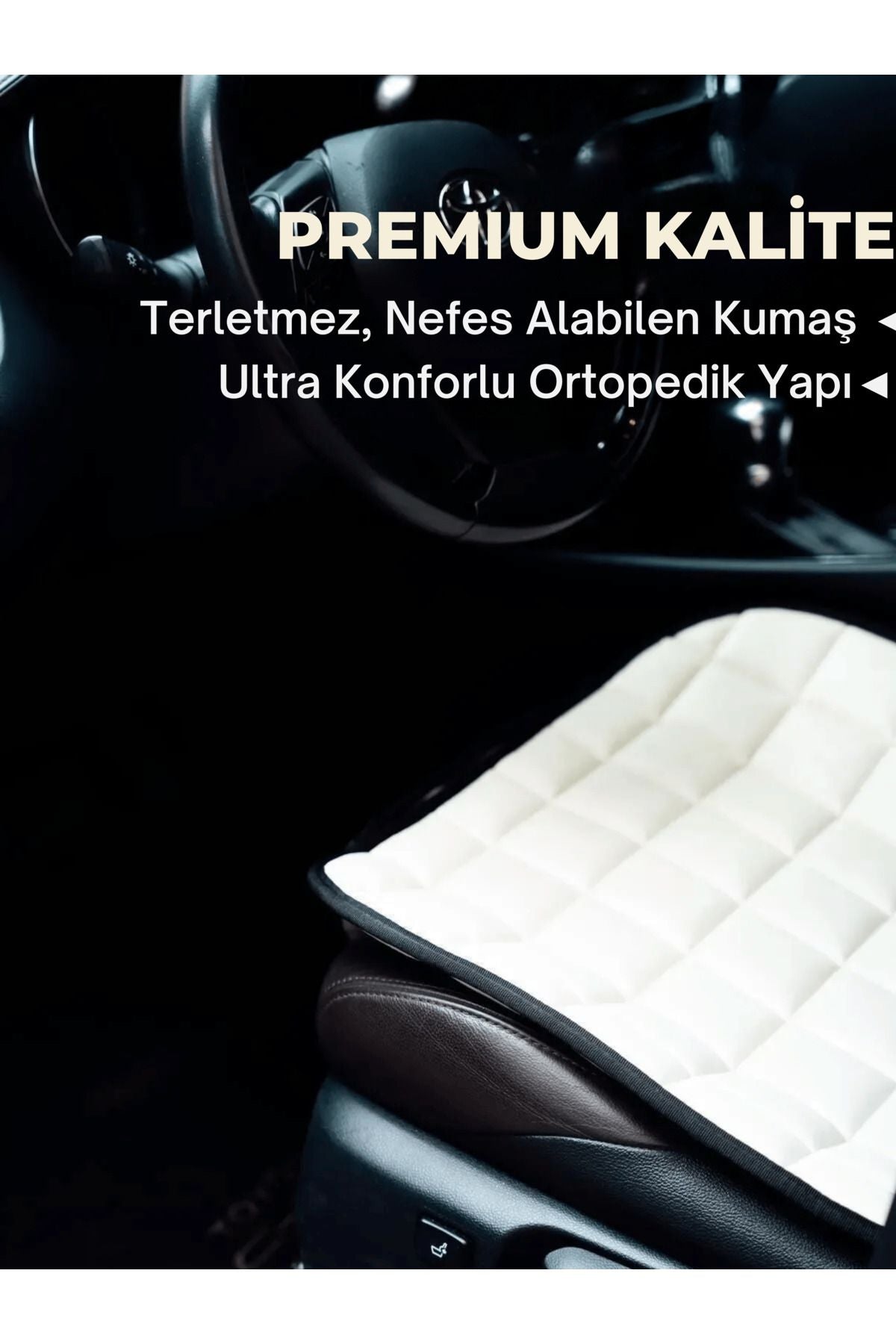 Juego de cojines y fundas de asiento ortopédicos con bolsillos para coche – Ajuste perfecto, color beige, diseño cómodo