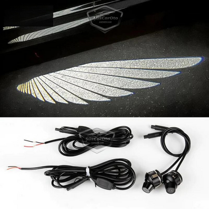 Luz de día LED universal para coche, espejo de coche, Angel LED, alas de ángel para coche, blanco, 12 voltios