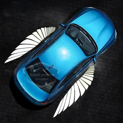 Luz de día LED universal para coche, espejo de coche, Angel LED, alas de ángel para coche, blanco, 12 voltios