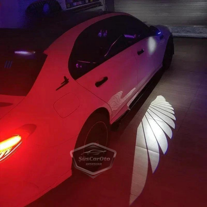 Luz de día LED universal para coche, espejo de coche, Angel LED, alas de ángel para coche, blanco, 12 voltios