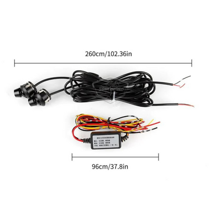 Luz de día LED universal para coche, espejo de coche, Angel LED, alas de ángel para coche, blanco, 12 voltios