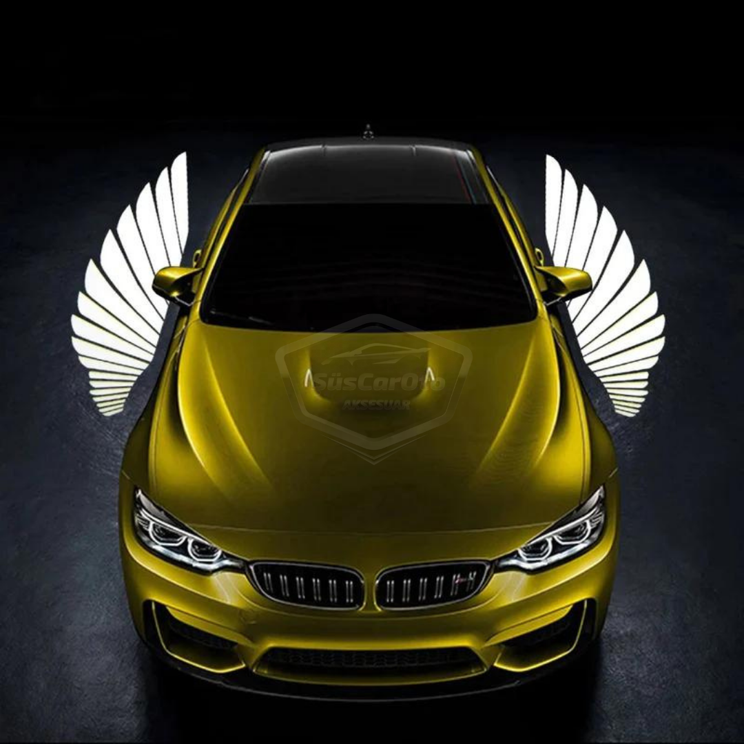 Luz de día LED universal para coche, espejo de coche, Angel LED, alas de ángel para coche, blanco, 12 voltios
