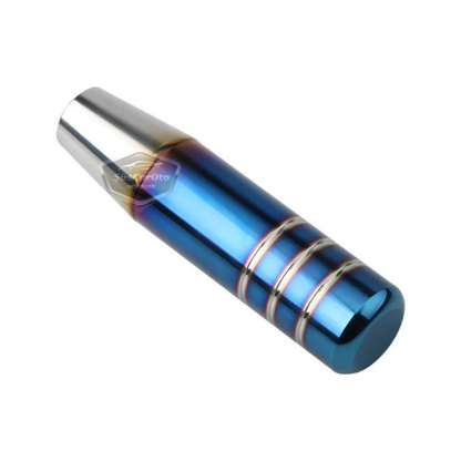 Pomo de palanca de cambios universal de 13 cm, aspecto deportivo metálico, con adaptador, color azul quemado, aleación de aluminio, manual de carreras