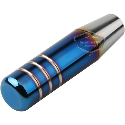 Pomo de palanca de cambios universal de 13 cm, aspecto deportivo metálico, con adaptador, color azul quemado, aleación de aluminio, manual de carreras