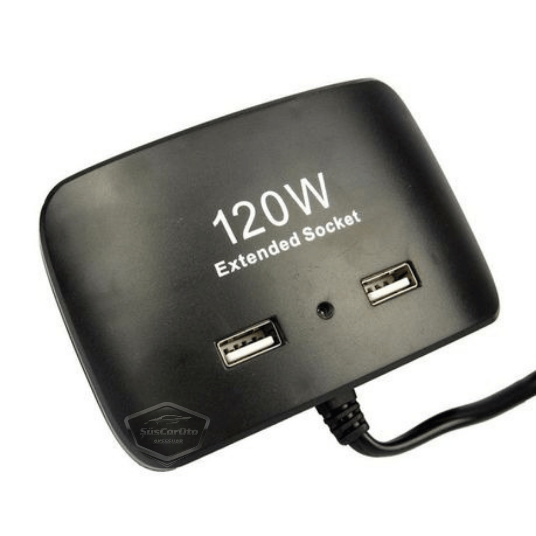 Universal 3 en 1, 120 W, Cargador de Coche con 2 Puertos USB, Cargador para Encendedor de Cigarrillos, Multiplicador de Encendedor de Cigarrillos, 12 V/24 V