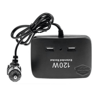 Universal 3 en 1, 120 W, Cargador de Coche con 2 Puertos USB, Cargador para Encendedor de Cigarrillos, Multiplicador de Encendedor de Cigarrillos, 12 V/24 V