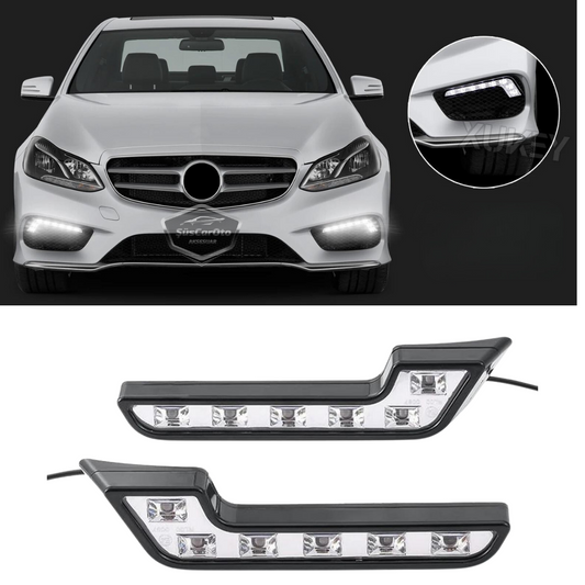 Universal 6 LED Mercedes Tipo Luz de día Coche Luz de día DRL LED Lámpara Luz potente 12V Impermeable Blanco 2 Unidades