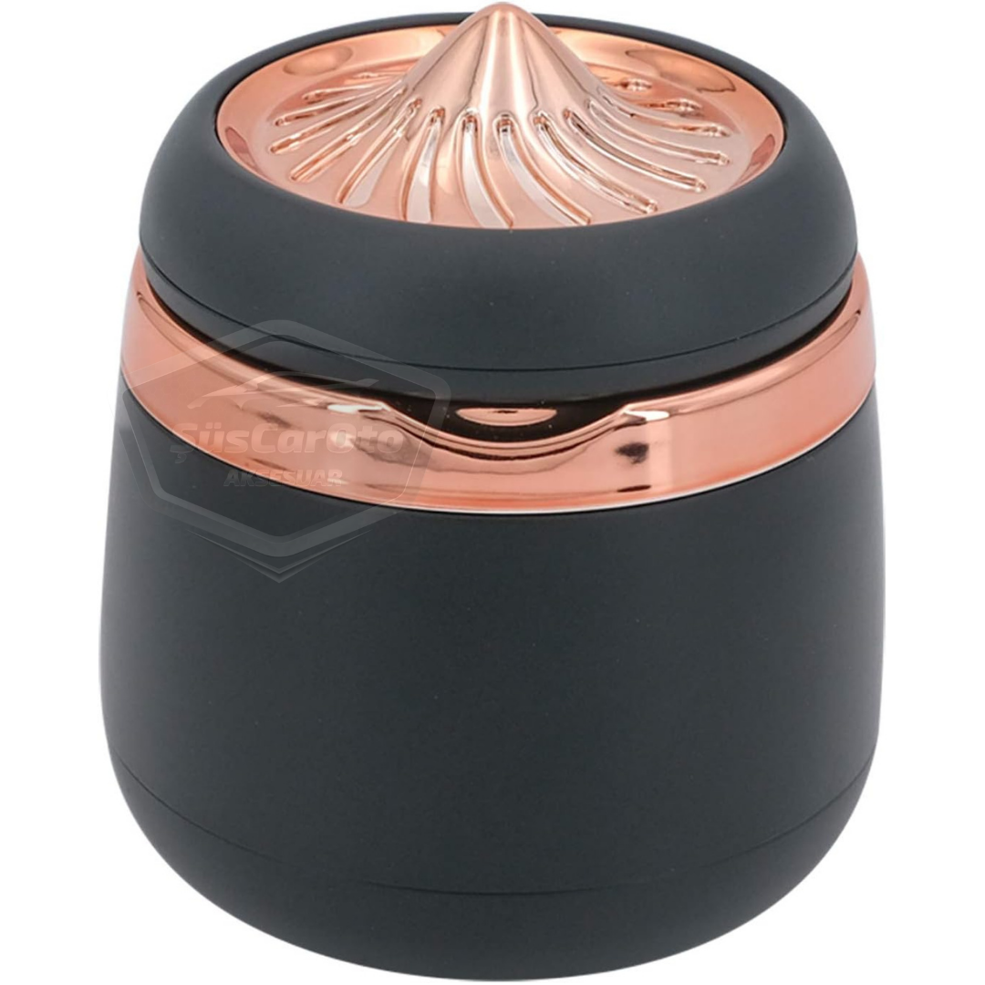 Cenicero de lujo universal a prueba de olores, incombustible, de porcelana con luz de 7 colores, cenicero deportivo sin humo con tapa para coche, cenicero dorado ONK11