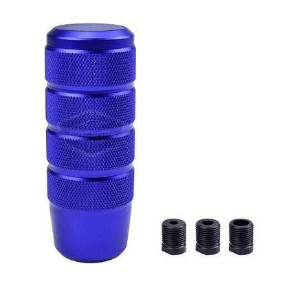Pomo de palanca de cambios universal JDM de metal de 9,5 cm, aspecto deportivo, con adaptador de aleación de aluminio, para cambios automáticos/manuales, color azul
