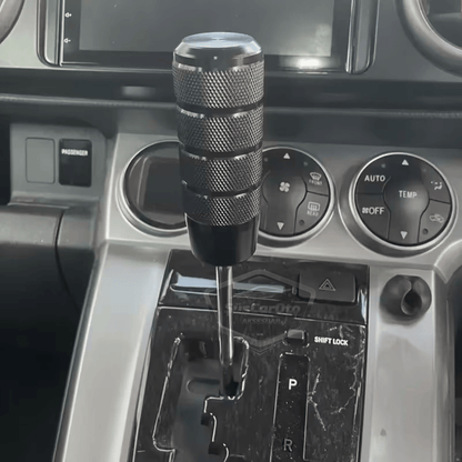 Pomo de palanca de cambios universal JDM de metal de 9,5 cm, aspecto deportivo, con adaptador de aleación de aluminio, para cambios automáticos/manuales, color azul