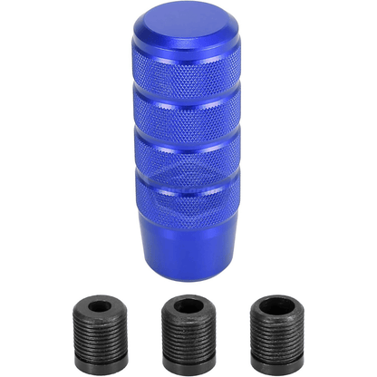 Pomo de palanca de cambios universal JDM de metal de 9,5 cm, aspecto deportivo, con adaptador de aleación de aluminio, para cambios automáticos/manuales, color azul