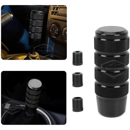 Pomo de palanca de cambios universal JDM de metal de 9,5 cm, aspecto deportivo, con adaptador de aleación de aluminio, automático-manual, de carreras, negro