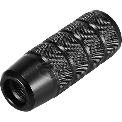Pomo de palanca de cambios universal JDM de metal de 9,5 cm, aspecto deportivo, con adaptador de aleación de aluminio, automático-manual, de carreras, negro