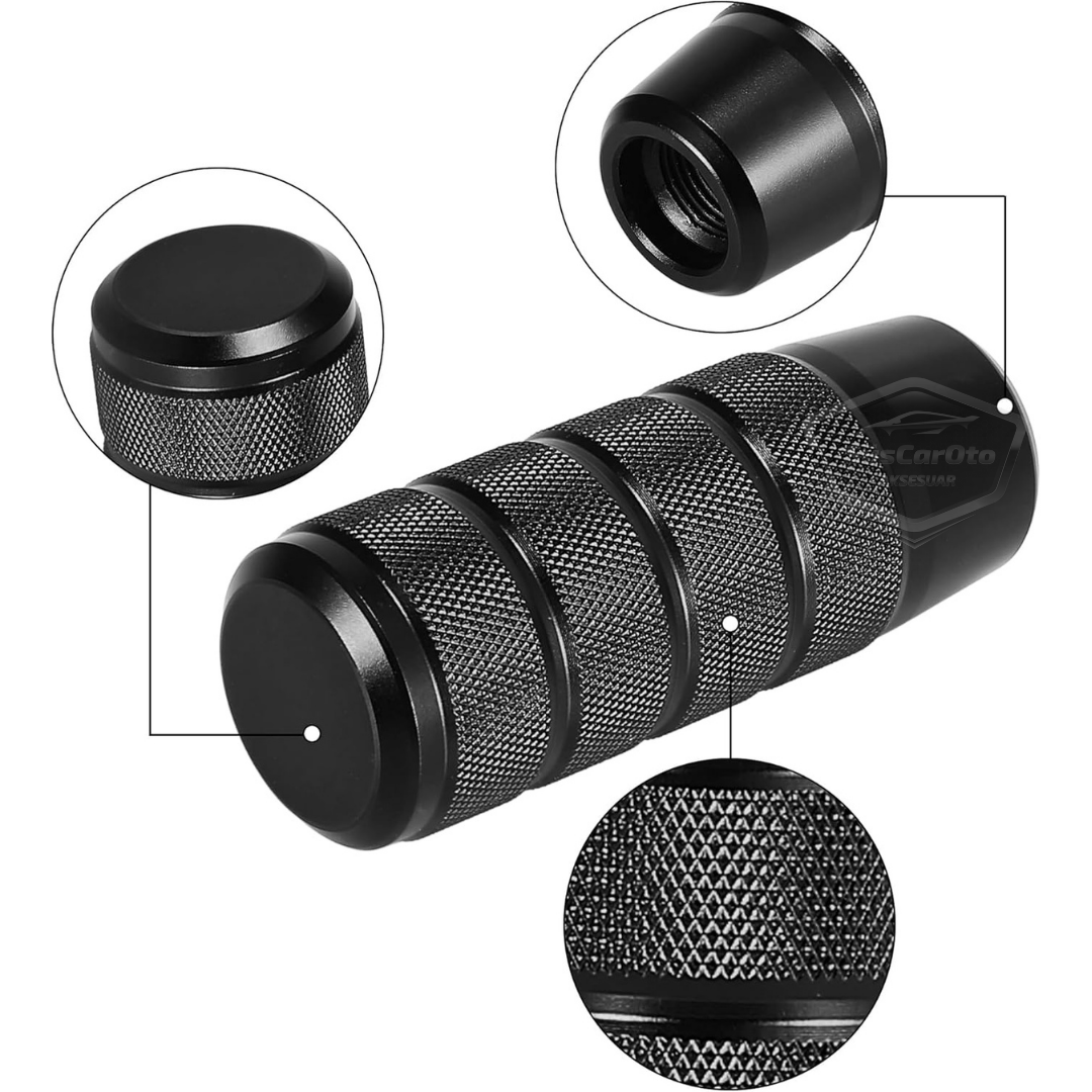 Pomo de palanca de cambios universal JDM de metal de 9,5 cm, aspecto deportivo, con adaptador de aleación de aluminio, automático-manual, de carreras, negro