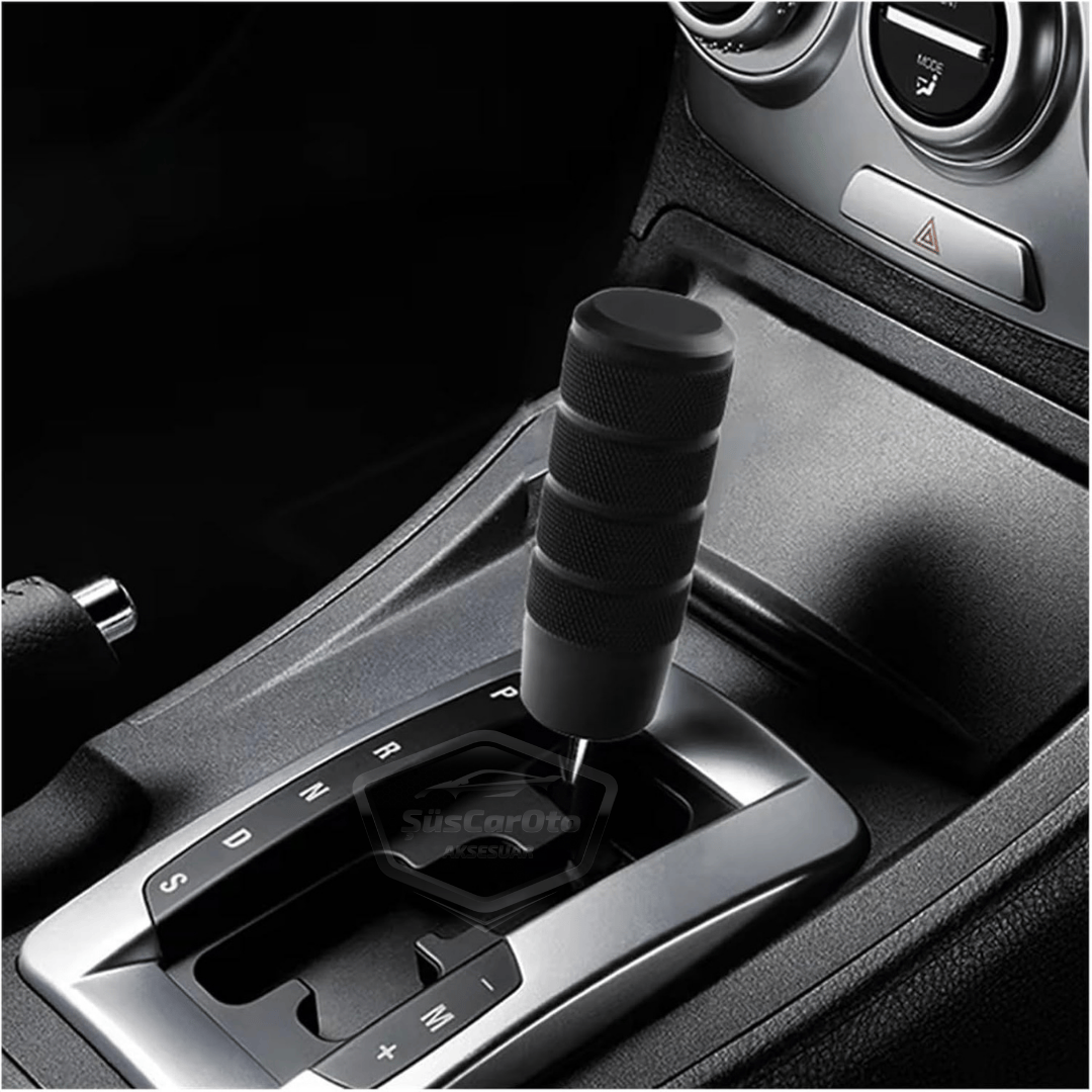 Pomo de palanca de cambios universal JDM de metal de 9,5 cm, aspecto deportivo, con adaptador de aleación de aluminio, automático-manual, de carreras, negro