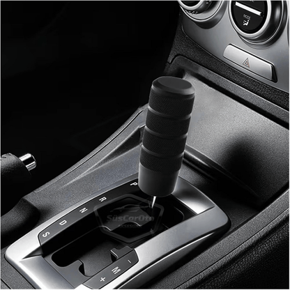 Pomo de palanca de cambios universal JDM de metal de 9,5 cm, aspecto deportivo, con adaptador de aleación de aluminio, automático-manual, de carreras, negro