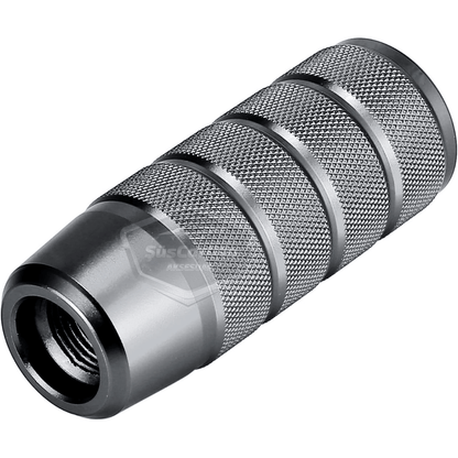 Pomo de palanca de cambios universal JDM de metal de 9,5 cm, aspecto deportivo, con adaptador, aleación de aluminio, automático-manual, de carreras, color gris titanio