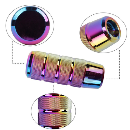 Universal 9,5 cm JDM Metal Aspecto Deportivo Pomo de Cambio de Marchas con Adaptador Aleación de Aluminio Automático-Manual Palanca de Cambios de Carreras Camaleón Neo Cromo