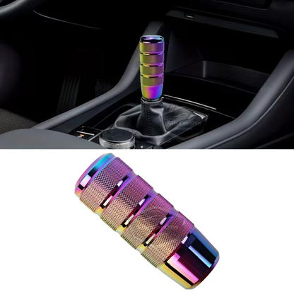 Universal 9,5 cm JDM Metal Aspecto Deportivo Pomo de Cambio de Marchas con Adaptador Aleación de Aluminio Automático-Manual Palanca de Cambios de Carreras Camaleón Neo Cromo