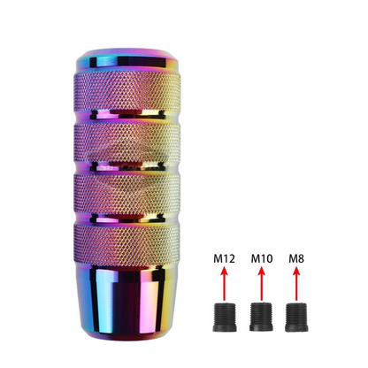 Universal 9,5 cm JDM Metal Aspecto Deportivo Pomo de Cambio de Marchas con Adaptador Aleación de Aluminio Automático-Manual Palanca de Cambios de Carreras Camaleón Neo Cromo