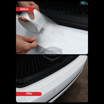 Universal interior de coche 3D transparente de carbono, protector de umbral de puerta, protector de parachoques trasero, lámina adhesiva original con canales de aire, importado, multiusos, 5 metros ONP316