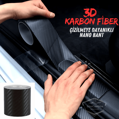 Cinta de umbral de puerta universal de carbono negro 3D para coche, Protector de umbral de parachoques trasero con canales de aire originales, Adhesivo protector de parachoques multiusos importado de 5 metros ONP315