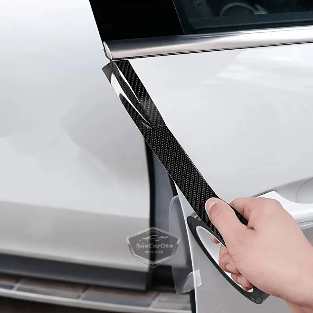 Cinta Protectora Universal de Umbral de Puerta de Coche 5D de Carbono Negro, Lámina de Protección de Umbral de Parachoques Trasero, Adhesivo Original con Canales de Aire, Importado, Protección Multiusos para Parachoques, 5 Metros ONP314