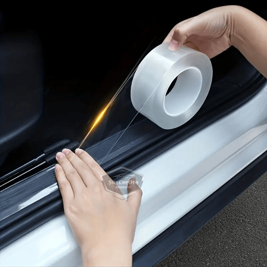 Cinta Protectora Transparente Universal para Umbral de Puerta de Coche, Protección de Umbral de Parachoques Trasero, Lámina Adhesiva Original con Canales de Aire, Importada, Multiusos, 5 Metros ONP317