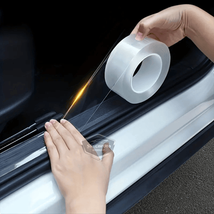 Cinta Protectora Transparente Universal para Umbral de Puerta de Coche, Protección de Umbral de Parachoques Trasero, Lámina Adhesiva Original con Canales de Aire, Importada, Multiusos, 5 Metros ONP317