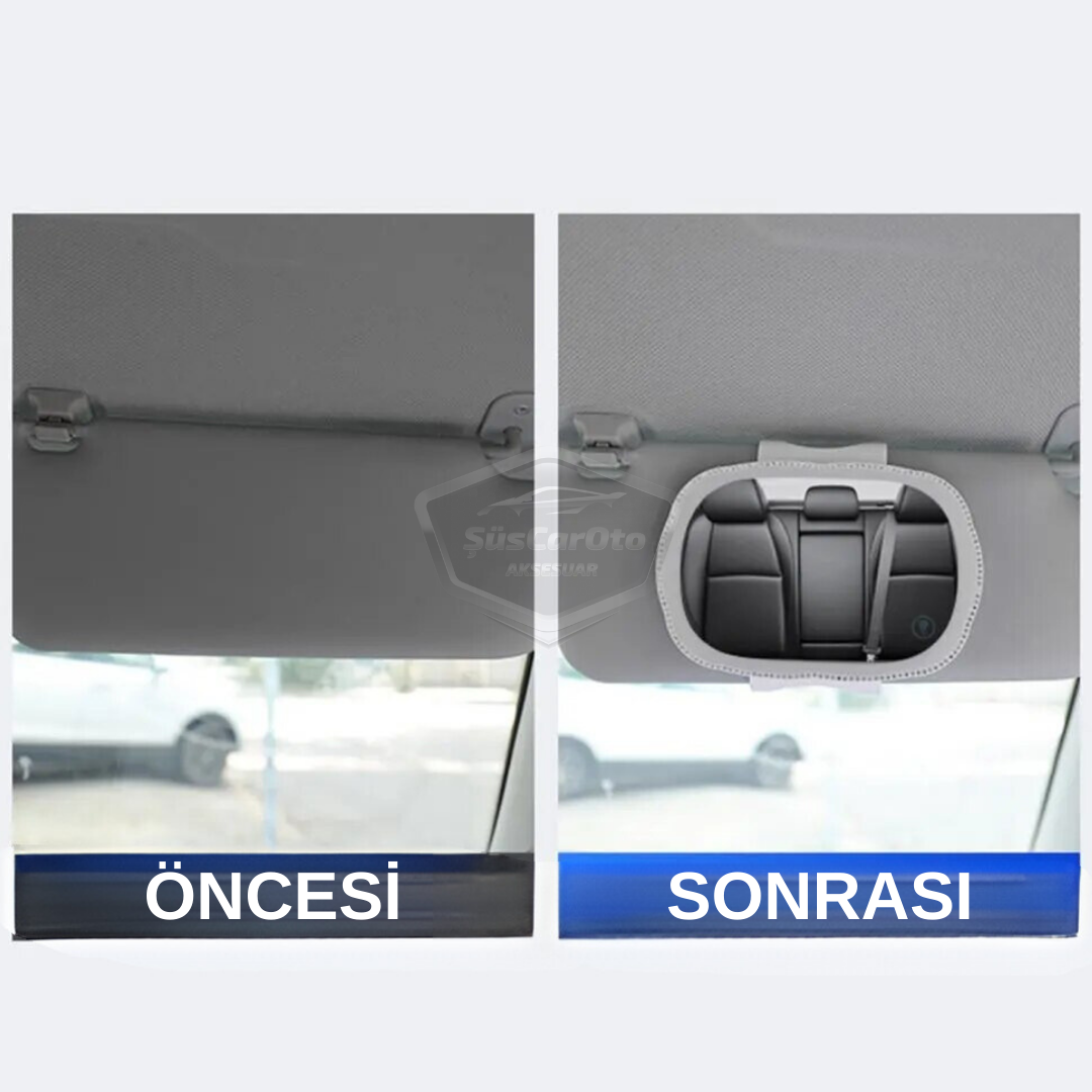 Espejo Universal para Parasol de Coche con LED, Espejo Interior de Coche, Tipo Clip, Táctil, Recargable, Iluminado, Espejo de Maquillaje para Coche, Alta Claridad, Blanco