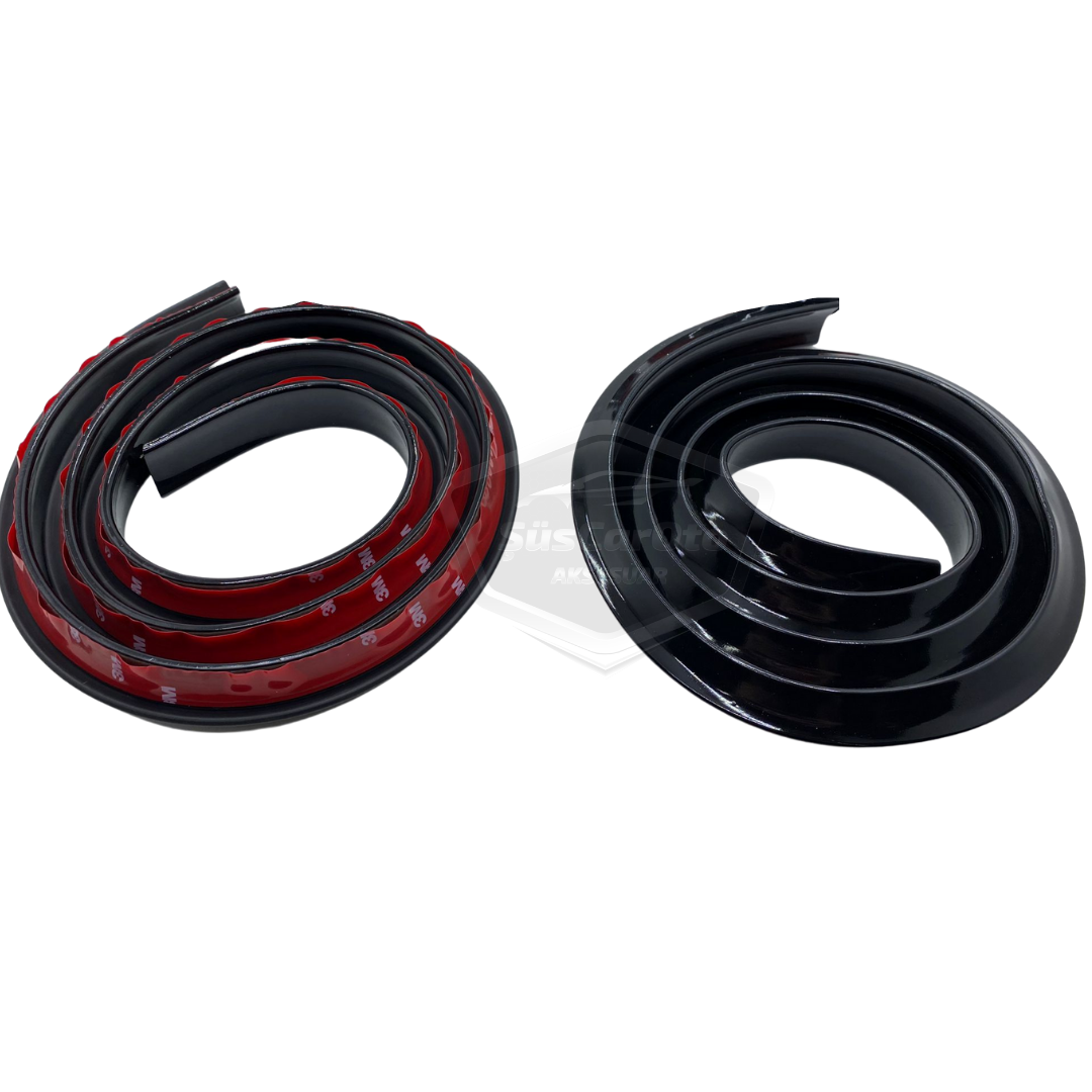 Juego Universal de Guardabarros Elásticos Dodik, Revestimiento de Guardabarros de Poliuretano 22 mm x 150 cm x 4 Unidades Negro Brillante Piano Black Samurai