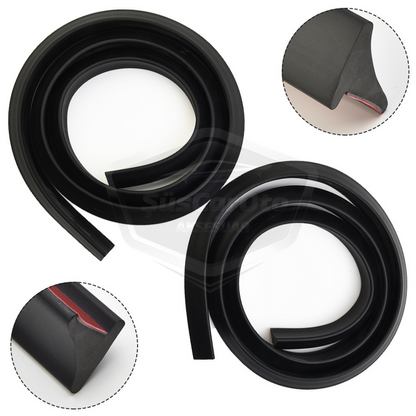 Juego Universal de Guardabarros Elásticos Dodik, Revestimiento de Guardabarros de Poliuretano 22 mm x 150 cm x 4 Unidades Negro Brillante Piano Black Samurai