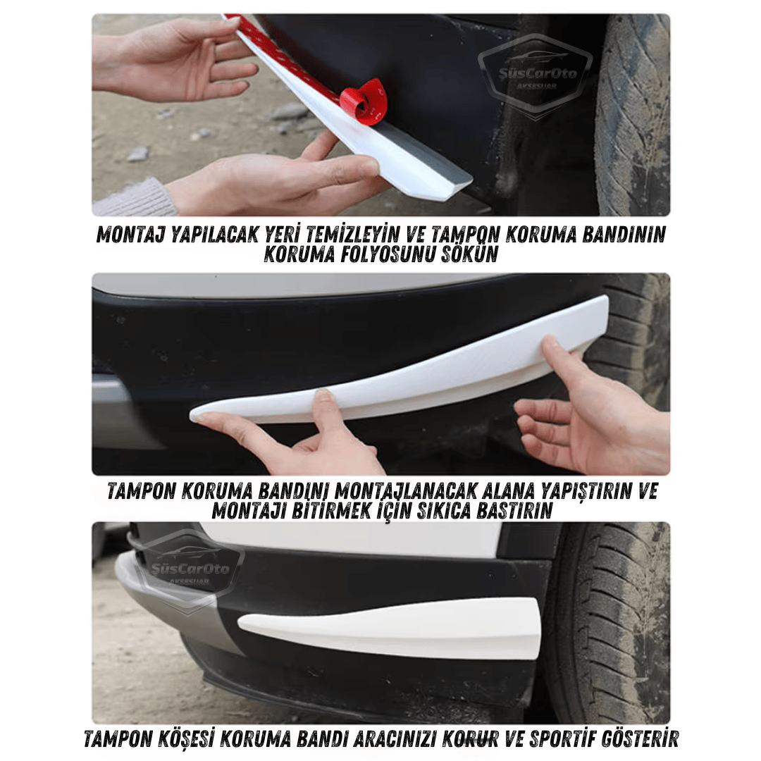 Protector de esquina universal flexible para parachoques, tira protectora de esquina para parachoques, cinta suave, 2 piezas, blanco, 35 cm, ONP487