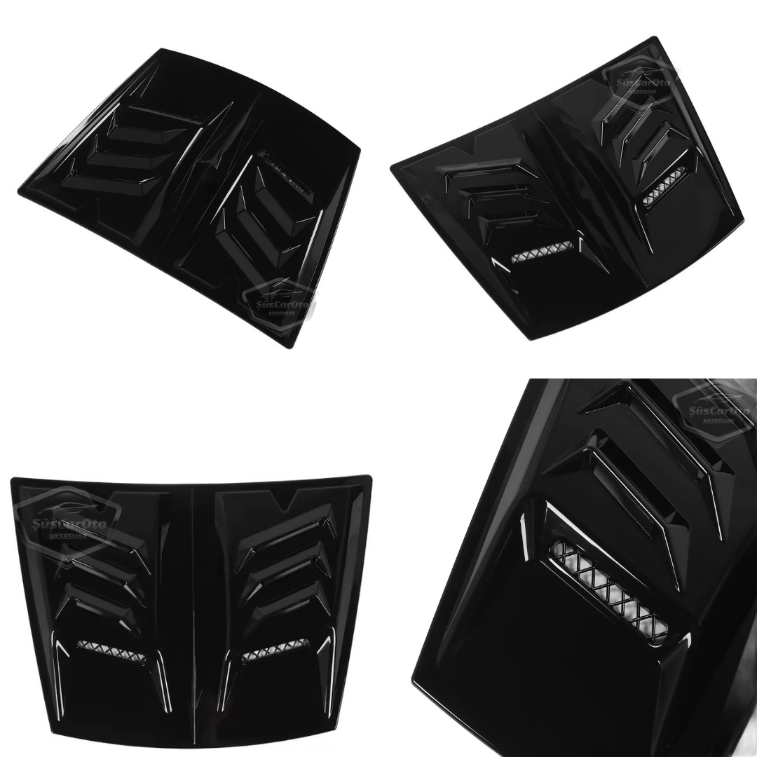 Ventilación de capó universal, tamaño mediano, compatible con todos los vehículos, Air Scoop, niquelado importado, 48,5 x 35,5 cm ONP454