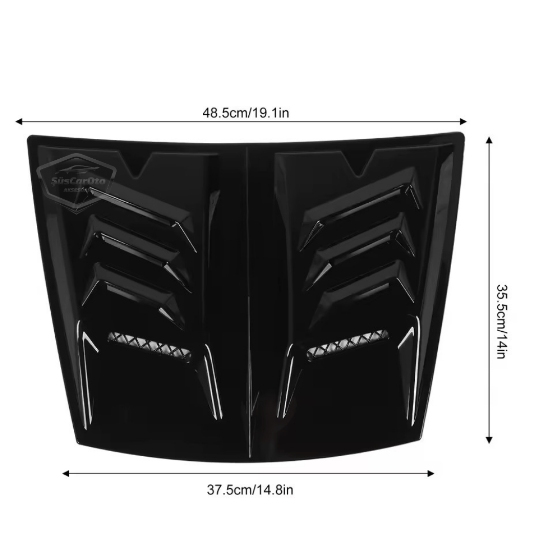 Ventilación de capó universal, tamaño mediano, compatible con todos los vehículos, Air Scoop, niquelado importado, 48,5 x 35,5 cm ONP454