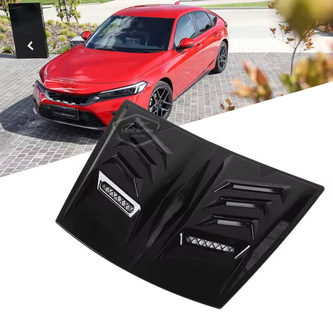 Ventilación de capó universal, tamaño mediano, compatible con todos los vehículos, Air Scoop, niquelado importado, 48,5 x 35,5 cm ONP454
