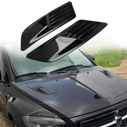 Rejilla de ventilación de capó universal compatible con todos los vehículos, rejilla de ventilación de techo, estilo deportivo, importado de primera calidad, 2 piezas ONP453