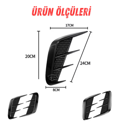 Rejilla universal Piano Black flexible para parachoques, capó, guardabarros, aspecto deportivo, importada de primera calidad, derecha e izquierda, 2 unidades ONP452