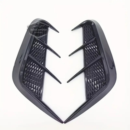 Rejilla universal Piano Black flexible para parachoques, capó, guardabarros, aspecto deportivo, importada de primera calidad, derecha e izquierda, 2 unidades ONP452