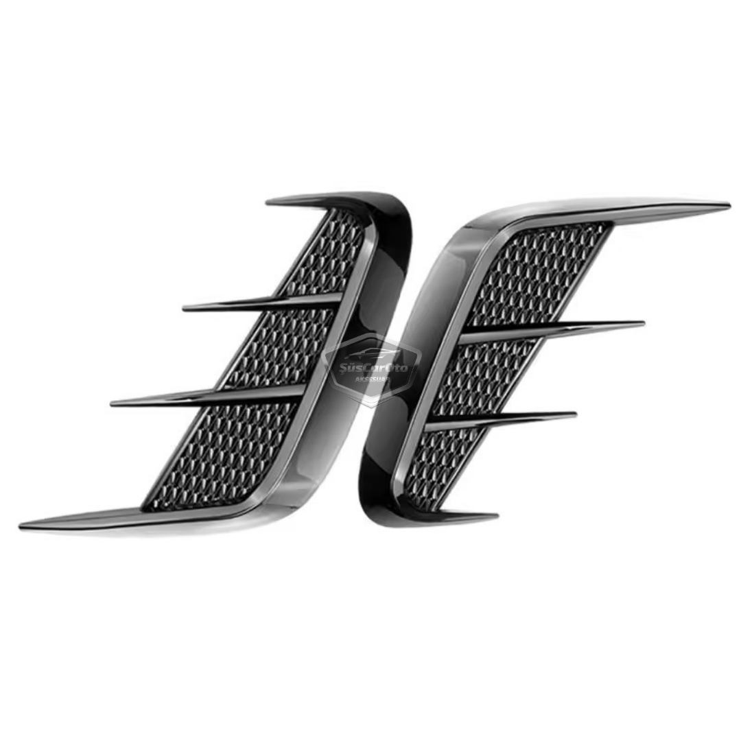 Rejilla universal Piano Black flexible para parachoques, capó, guardabarros, aspecto deportivo, importada de primera calidad, derecha e izquierda, 2 unidades ONP452