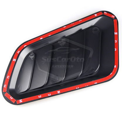 Rejilla de ventilación universal de carbono para capó, entrada de aire universal, paquete de 2