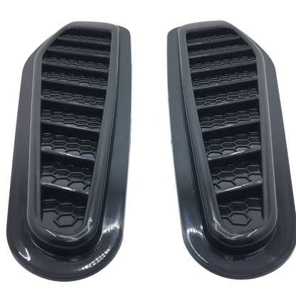 Rejilla de ventilación superior del capó Universal Piano Black Universal Air Scoop Slim Type 2 Piezas