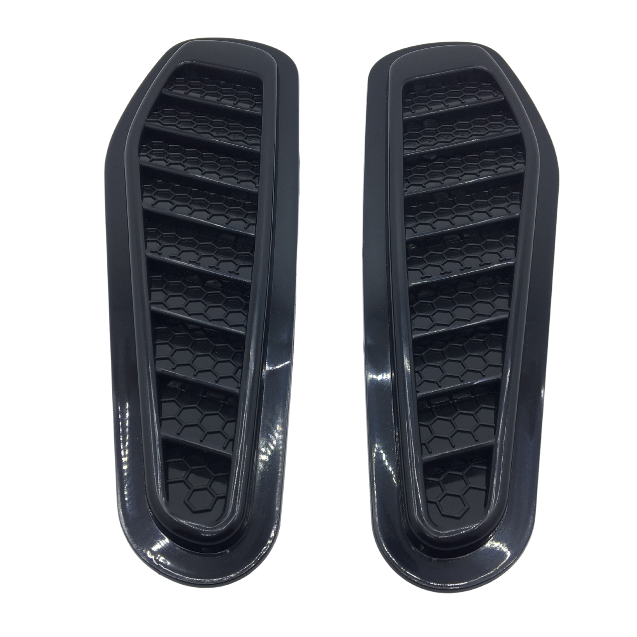 Rejilla de ventilación superior del capó Universal Piano Black Universal Air Scoop Slim Type 2 Piezas