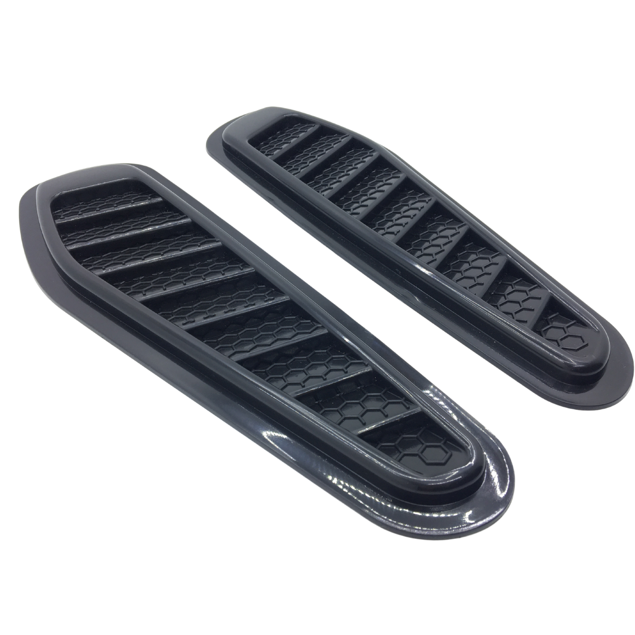 Rejilla de ventilación superior del capó Universal Piano Black Universal Air Scoop Slim Type 2 Piezas
