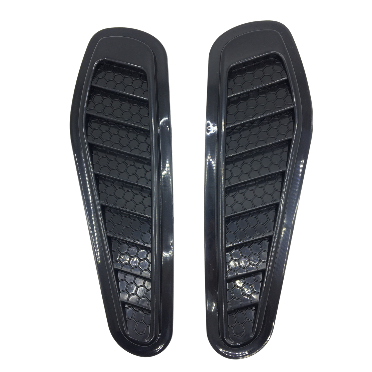 Rejilla de ventilación superior del capó Universal Piano Black Universal Air Scoop Slim Type 2 Piezas