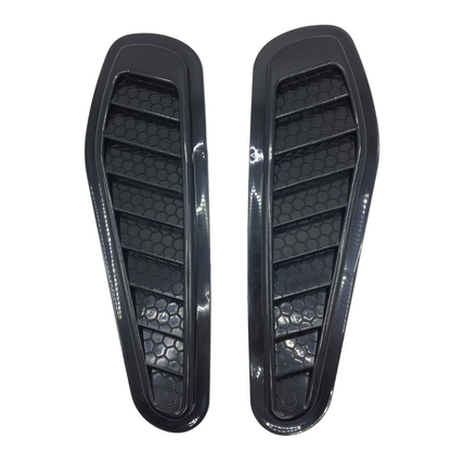 Rejilla de ventilación superior del capó Universal Piano Black Universal Air Scoop Slim Type 2 Piezas