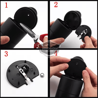 Cenicero de coche deportivo universal con luz LED azul, con tapa y portavasos, cenicero de coche, negro