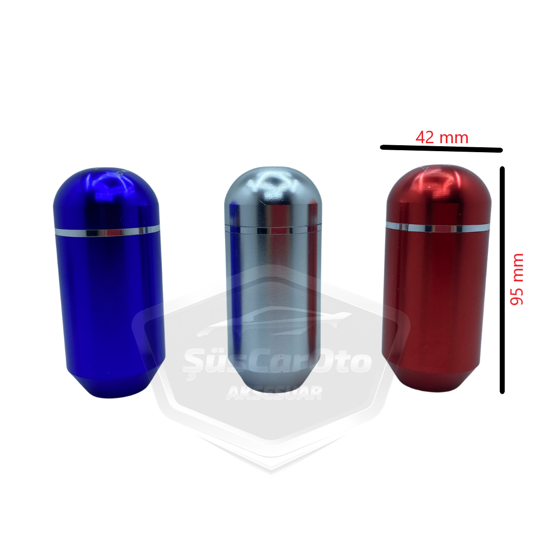 Pomo de palanca de cambios universal de metal de aspecto deportivo con adaptador, tipo grande manual de carreras, azul