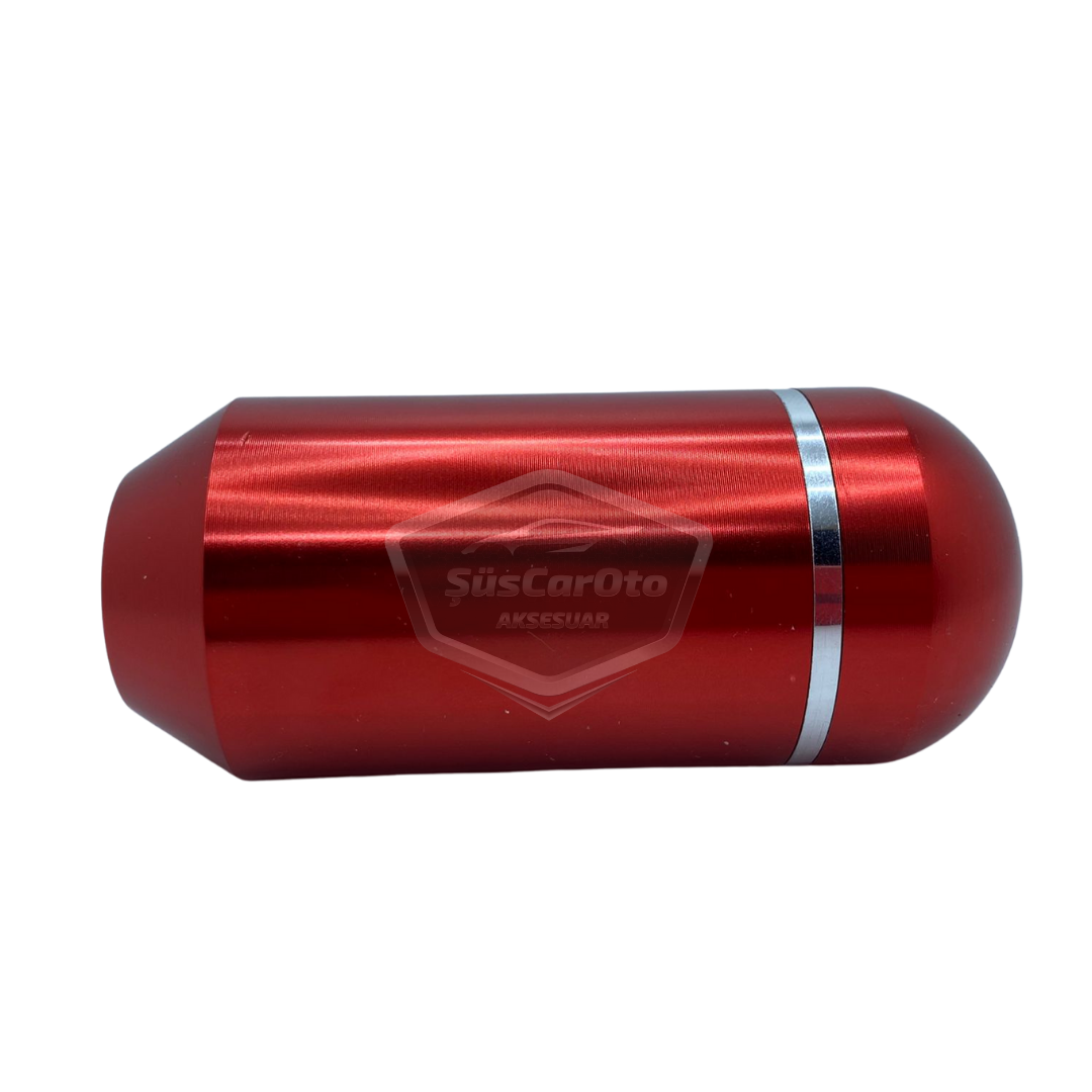 Perilla de cambio de marchas universal de aspecto deportivo con adaptador para palanca de cambios manual de carreras, tipo grande, color rojo